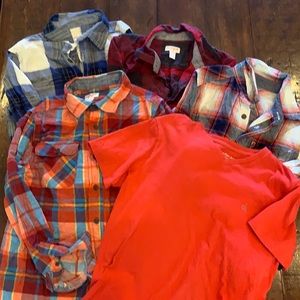 Boys set of button down tops and v-neck-medium